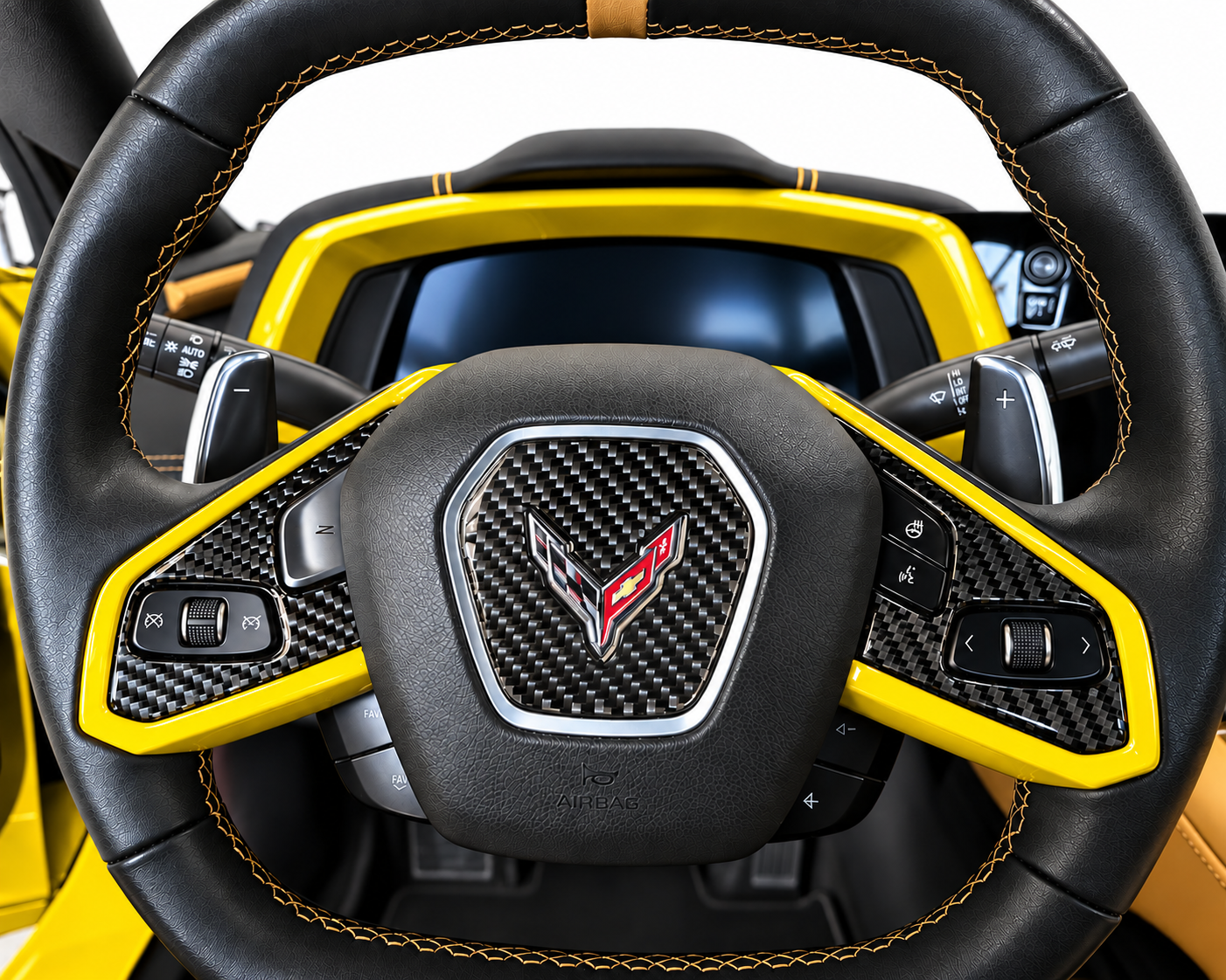 2020-2026 C8 Corvette Painted Steering Wheel Trim Overlays